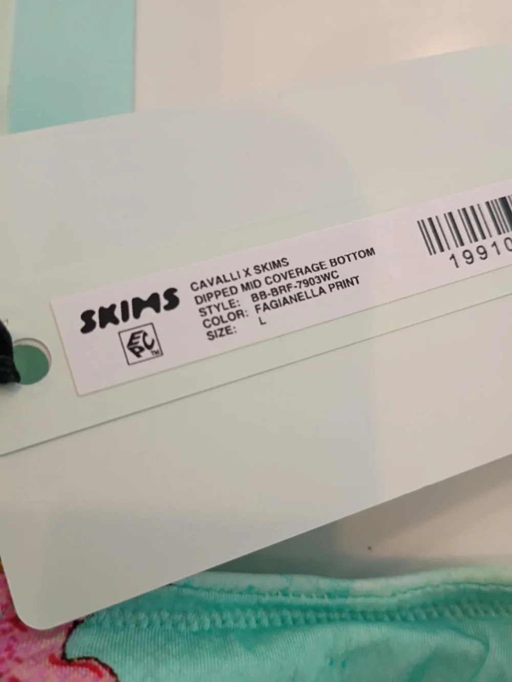 SKIMS X CAVALLI SWIM BOTTOMS L NWT